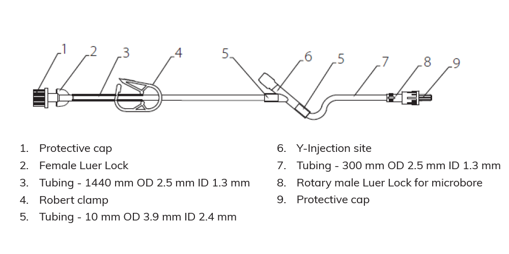 KRUUSE Microbore Extension Line with Y-injection Site 1